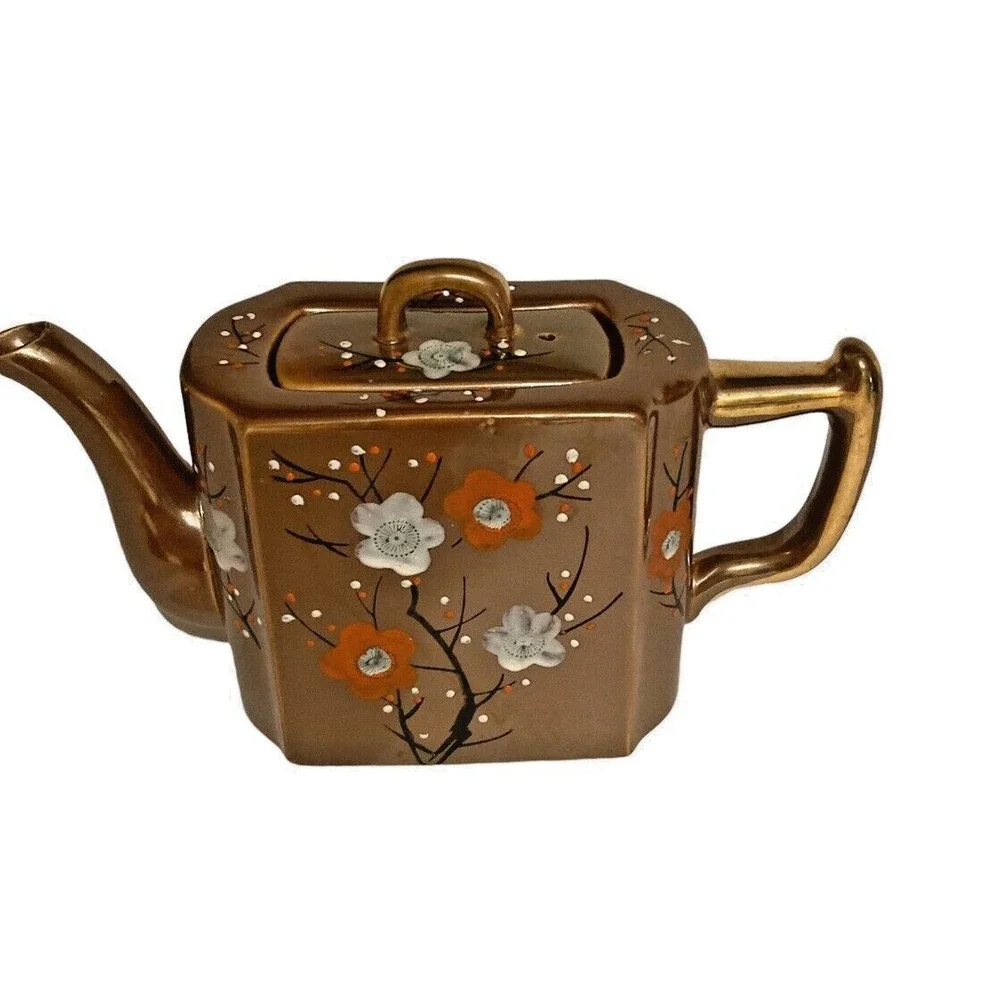 Japanese Tea Set TT Vintage‎ Hand Painted Tea Set with Tray Floral Pattern